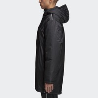 Adidas阿迪达斯棉衣男Core18秋冬进口运动外套夹克中长款连帽棉衣