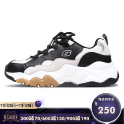 斯凯奇(Skechers)女鞋D'lites复古潮流熊猫款休闲运动鞋88888210 88888210/BKTN 35 +凑单品