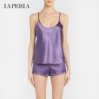 LA PERLA奢侈品女装SILK系列新款睡衣上装打底家居舒适弹性丝绸吊带背心 L103紫色 2/M