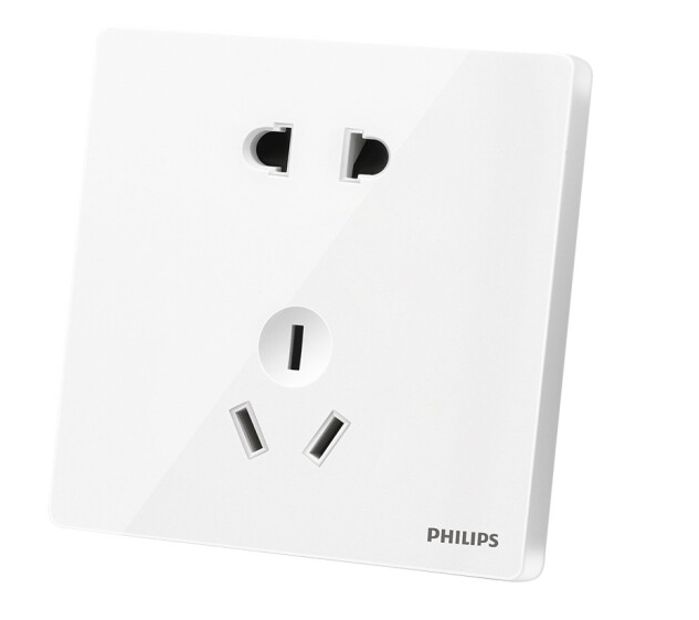 philips飞利浦五孔插座昕绎白色10只装
