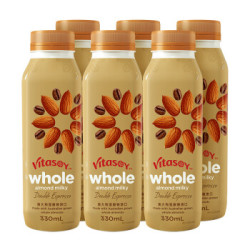 维他奶 咖啡风味巴旦木仁植物奶蛋白饮料 330ml*6瓶 *3件