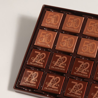 GODIVA 歌帝梵 比利时进口 黑巧系列巧克力礼盒36片装185g 巧克力片零食