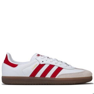 adidas Originals Samba OG系列系带平底男士休闲鞋板鞋 White red UK 5 