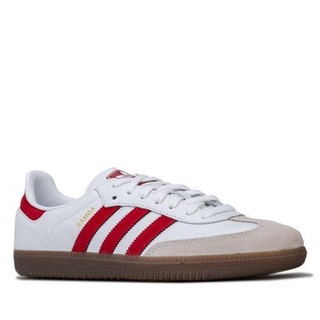 adidas Originals Samba OG系列系带平底男士休闲鞋板鞋 White red UK 5 