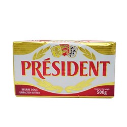 President 总统 发酵型动物淡味黄油块 500g *3件 +凑单品