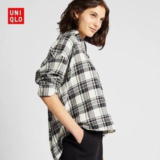 UNIQLO 优衣库 419770 法兰绒格子半开领上衣