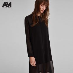 ANDREW MARC2019夏季新品女士中长款方领防晒衫雪纺衫简约开衫女