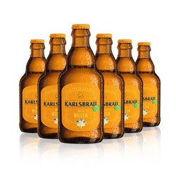 德国原装进口 卡斯布鲁(KARLSBRAU)小麦啤酒 330ml*6瓶装 *2件