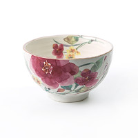 日本原产ceramic 蓝美浓烧陶瓷碗餐具菊花水彩1个装 彩色