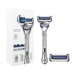 Gillette 吉列 SKIN 云感 手动剃须刀套装（1刀架+2刀头+洗面奶20g*2）