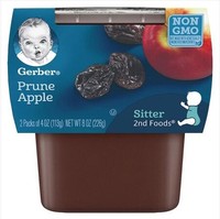 嘉宝Gerber婴幼儿辅食西梅苹果泥二段6个月以上113g*2盒/组 *2件