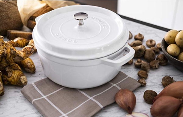 小编精选、中亚Prime会员：STAUB 珐琅铸铁炖锅 24cm/3.8L 白色