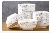 尚行知是 陶瓷碗套装(4.5英寸)中式餐具护边碗(10只装) 微波适用 简爱世家10只碗