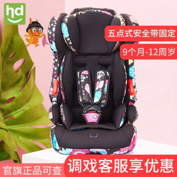 小龙哈彼系列 儿童安全座椅汽车用宝宝坐椅9个月12周岁LCS988 繁华黑 LCS988-N020