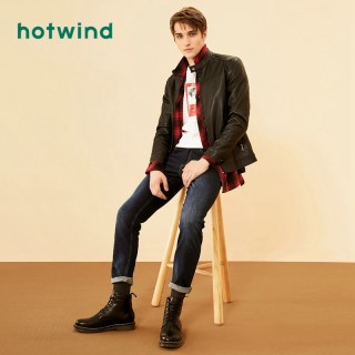 hotwind 热风 男时尚鬼帝靴增高耐磨休闲松糕机车靴