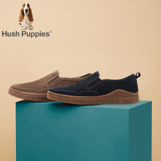 Hush Puppies 暇步士 2019秋新款牛皮革时尚懒人一脚蹬乐福鞋潮男休闲鞋