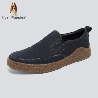 Hush Puppies 暇步士 2019秋新款牛皮革时尚懒人一脚蹬乐福鞋潮男休闲鞋