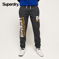 Superdry 极度干燥 2019秋冬装抽绳LOGO印花下装潮牌长裤 黑粗砂 L