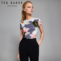 TED BAKER 女士精美修身圆领印花短袖T恤