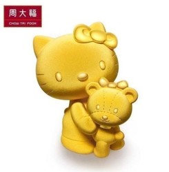 1日0点：CHOW TAI FOOK 周大福 臻选 R12730 Hello Kitty 凯蒂猫&小熊 足金黄金摆件