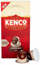 Kenco 浓郁浓缩咖啡 浓度10 - Nespresso兼容铝制咖啡胶囊 (10盒装, 共100粒胶囊) *2件
