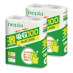 妮飘（Nepia） 日本原装进口激吸收厨房卷纸100节*4卷装