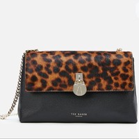 TED BAKER 女士 Canann Leopard Padlock 挂锁斜挎包