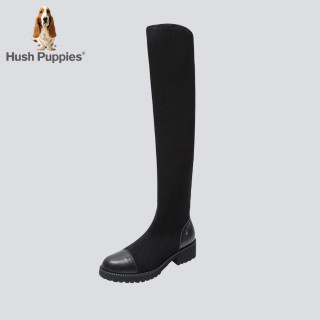 Hush Puppies 暇步士 D1U03DC9 过膝长靴女英伦风粗跟