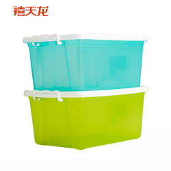 禧天龙citylong树脂收纳箱家用储物箱加厚整理箱有盖收纳盒透明24L