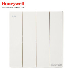 霍尼韦尔(honeywell)开关插座面板 四位双控四开双控开关 境尚系列 白色