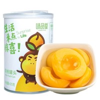 味品堂 黄桃罐头水果罐头休闲零食黄桃对开425g*5罐  小猴包装