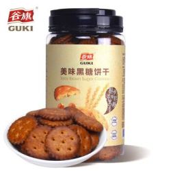 谷旗 台湾进口特产美味黑糖饼干 原味 /芝麻味345g *6件