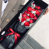 爱花居 鲜花速递19枝红玫瑰花礼盒情人节生日礼物送女生百合