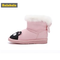 巴拉巴拉童鞋儿童靴子女2018新款冬季鞋女童卡通加绒雪地靴鞋子潮