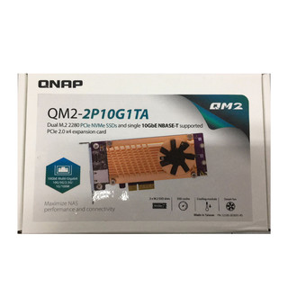 QNAP 威联通 QM2-2P10G1TA M.2 PCIe SSD含单口万兆扩充卡