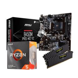 AMD 锐龙 R5-3500X 处理器 + 微星 B450M PRO M2 MAX 主板 + 海盗船 复仇者 16GB(8GB*2) 3000 内存条