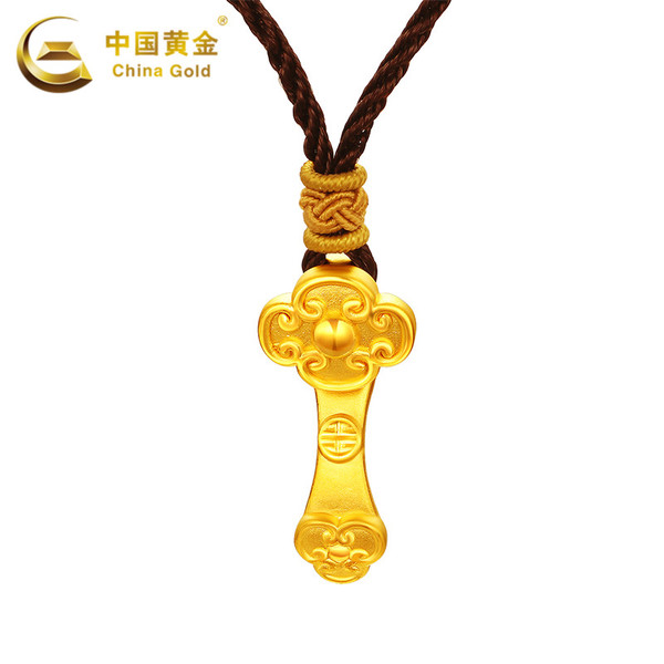中国黄金黄金项链如意足金项链金项链男新款珠宝首饰定价