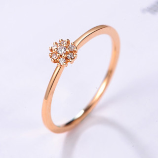 中国黄金钻石戒指18k金玫瑰金璀璨钻戒女新款求婚订婚戒指