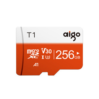 爱国者（aigo）256GB TF（MicroSD）存储卡 T1高速版 读速97MB/s