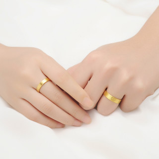 商品中国黄金黄金戒指爱你的心足金活圈情侣对戒金戒指男女款定价