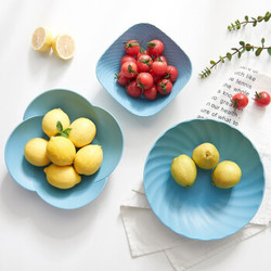 欧式创意水果盘客厅果盘简约多功能塑料糖果盘零食盘干果盘 蓝色方形