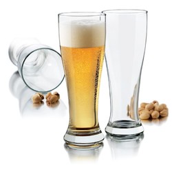 Libbey利比大力士多功能饮品杯414ml玻璃啤酒杯 扎啤杯玻璃杯果汁杯水杯酒具 *3件