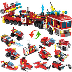 汇奇宝 明迪兼容乐高消防总局消防车模型积木拼装玩具益智智力男孩塑料6-14岁 城市消防队