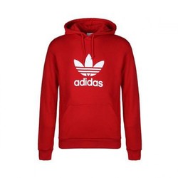 Adidas 三叶草 男款卫衣红色运动休闲连帽套头衫