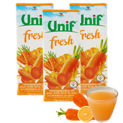 泰国进口 Unif 胡萝卜复合果蔬汁饮料 泰国统一出品250ml*3/组 *11件