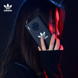 adidas华为新品Mate 30 手机壳  防滑防摔 可无线充电  经典时尚三叶草-暗夜黑