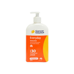 CancerCouncil 防晒家庭装 SPF30 澳洲热销四季可用 清爽不油腻 500ml *3件