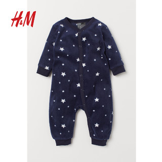 HM 童装婴儿连身衣 深蓝色/条纹 52cm(59/40)