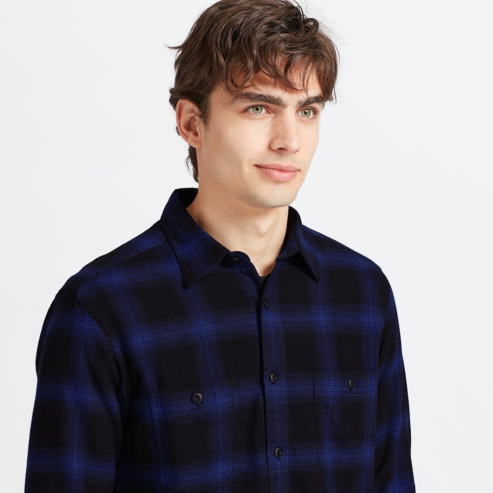 uniqlo优衣库421201男款法兰绒格子衬衫