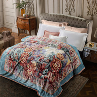 富安娜 FUANNA冬季双层加厚保暖法兰冬季绒毯卧室双人垫床办公室午睡毛毯